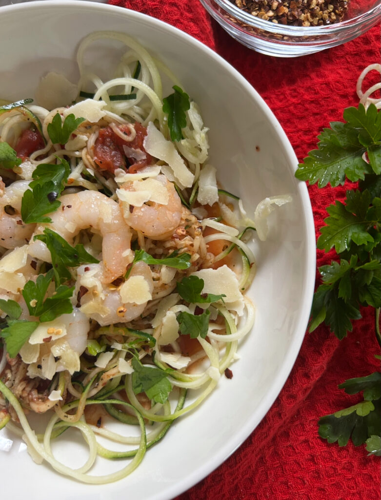 prawns with zucchini noodles
